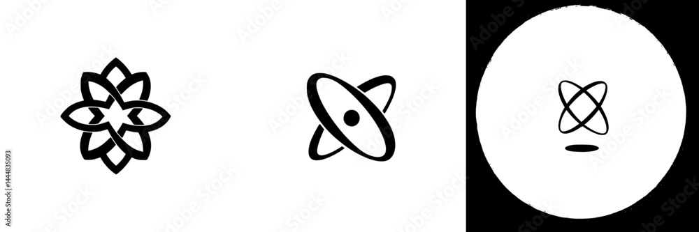 Poster unique collection of silhouette pictograms showcasing various abstract forms and icons for diverse a