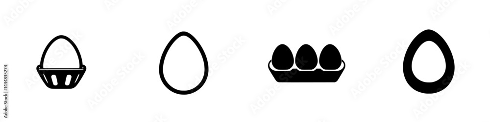 Aufkleber set of diverse egg silhouettes in isolated vector style suitable for various design projects