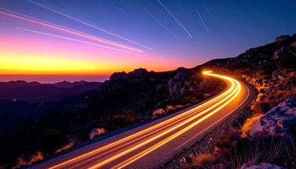 3D Timelapse Mountain Bike Trail at Sunset

