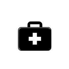 Obraz premium First aid kit silhouette pictogram representing health and emergency preparedness in various activities