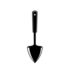 Silhouette of a garden trowel designed for planting and nurturing plants in various outdoor settings