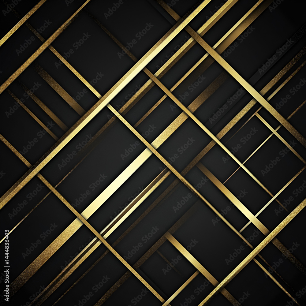 Poster dynamic golden lines abstract art digital background modern design minimalist style artistic perspec