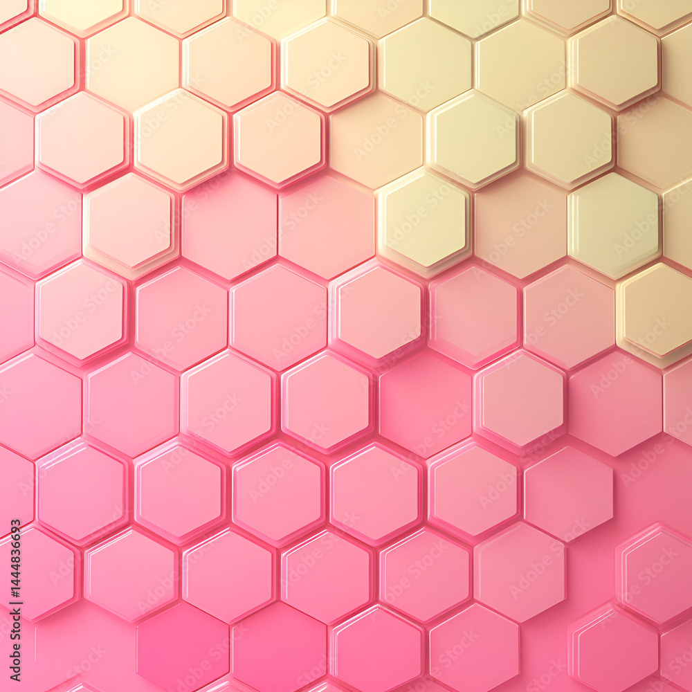Poster vibrant hexagonal patterns digital art abstract design creative environment aerial view modern aesth