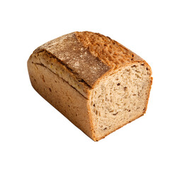 A slice of rye bread  isolated on a transparent background