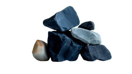 Stack of Smooth Natural River Rocks on Black Background – High-Quality Zen Stones for Spa, Balance, and Meditation Concepts