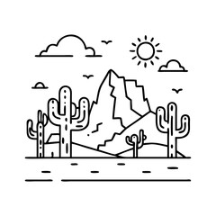 Naklejka premium arizona desert icon, arizona desert vector illustration-simple illustration of arizona desert, perfect for arizona desert logos and icons