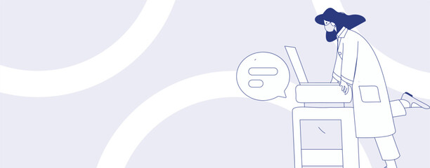 Doctor examines patient flat vector concept operation hand drawn illustration
