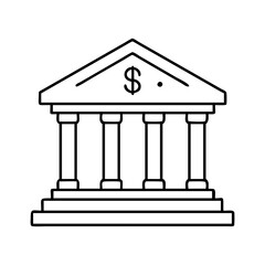 Fototapeta premium bank building icon, bank building vector illustration-simple illustration of bank building, perfect for bank building logos and icons