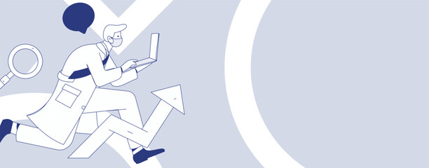 Doctor examines patient flat vector concept operation hand drawn illustration
