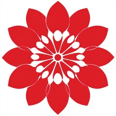 Decorative Abstract Red Flower Art for the Japanese New Year Celebration
