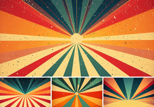 6 Vintage Pop Art Background Collection
