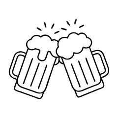 beer mugs cheers icon, beer mugs cheers vector illustration-simple illustration of beer mugs cheers, perfect for beer mugs cheers logos and icons