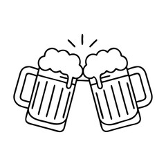 beer mugs cheers icon, beer mugs cheers vector illustration-simple illustration of beer mugs cheers, perfect for beer mugs cheers logos and icons