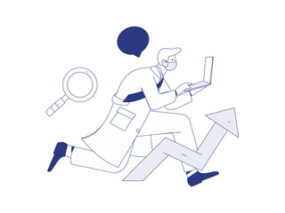 Doctor examines patient flat vector concept operation hand drawn illustration
