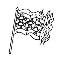 checkered flag with black flames icon