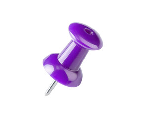 Purple push pin , isolated on transparent background