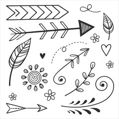 Obraz premium vector set of floral elements