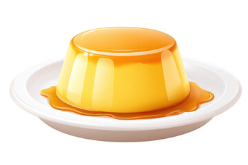 Fototapeta premium pudding custard cake , isolated on transparent background