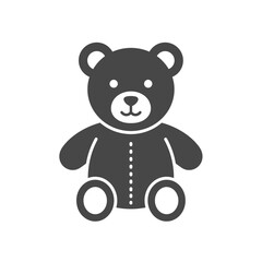 Cuddly Companion Silhouette: A simple silhouette of a classic teddy bear sits, representing the timeless comfort of childhood and the innocent world of play.