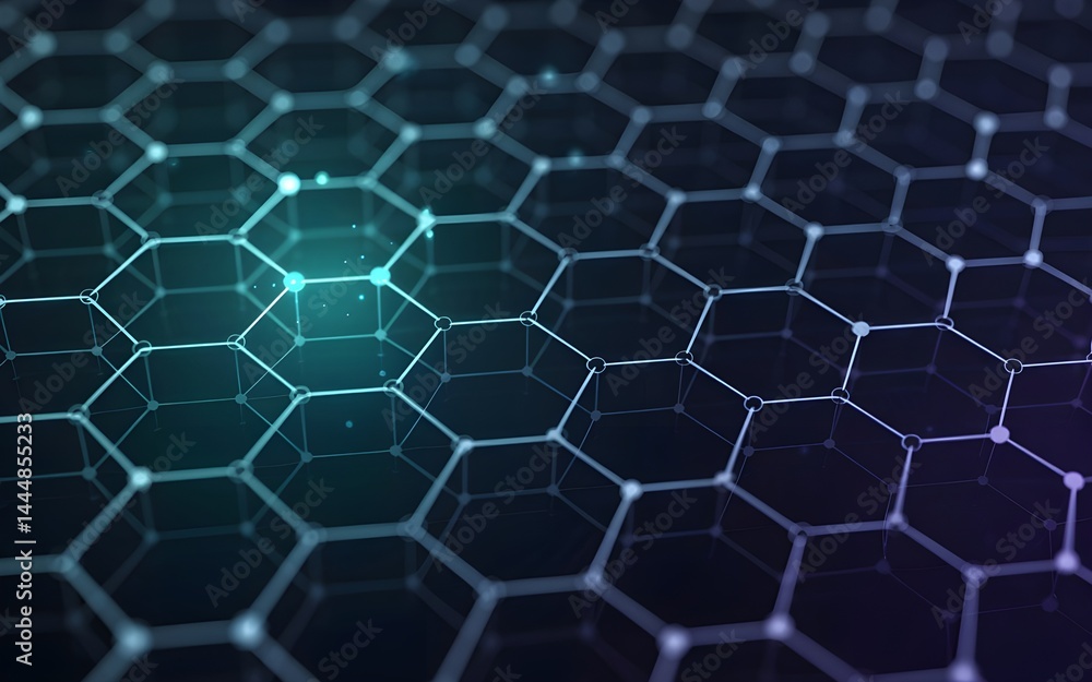 Poster abstract hexagon network digital technology background