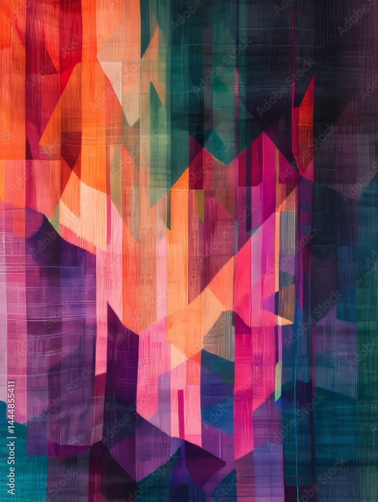 Poster the design creates a visually appealing, repetitive motif that resembles a series of rainbows, givin