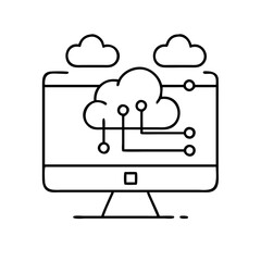 computer cloud icon icon, computer cloud icon vector illustration-simple illustration of computer cloud icon, perfect for computer cloud icon logos and icons