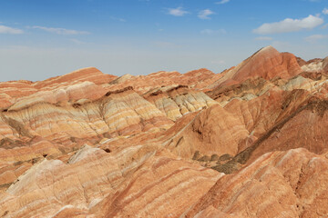 Scenery of Zhangye Danxia National Geopark (Rainbow Mountains) in Gansu, China