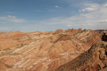 Scenery of Zhangye Danxia National Geopark (Rainbow Mountains) in Gansu, China