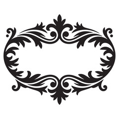 heraldic abstract scroll ornament Vector Black silhouettes. with white background