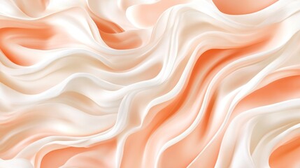 Soft, flowing peach and cream colored draped fabric texture.