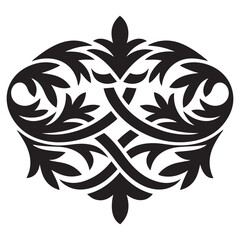 heraldic abstract scroll ornament Vector Black silhouettes. with white background
