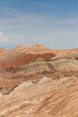 Scenery of Zhangye Danxia National Geopark (Rainbow Mountains) in Gansu, China
