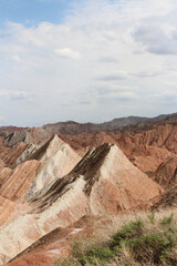 Scenery of Zhangye Danxia National Geopark (Rainbow Mountains) in Gansu, China