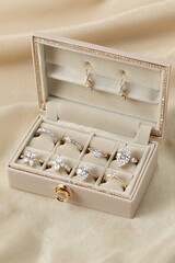 Fototapeta premium Box of jewelry with a white background