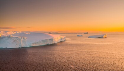  Antarctic Ice Retreat Stunning Sunset Over Melting Glaciers Ocean View Nature Beautydscape Wildlife Photography Cold Environment 