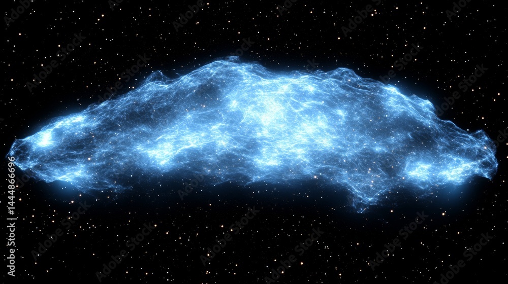 Aufkleber a creative design featuring an enchanting abstract blue sparkling particle background with an ethere