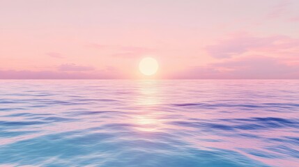 Serene Sunrise Over Tranquil Ocean Waters with Gentle Waves and Soft Pastel Skies Reflecting the Beauty of a New Day in Peaceful Harmony
