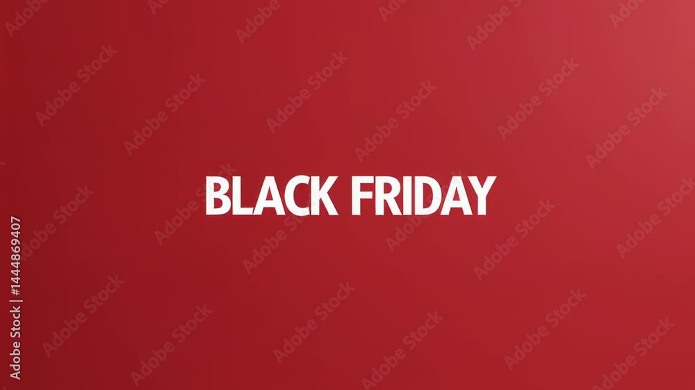 Poster Black friday animated text gliding across dynamic red and black backgrounds, highlighting promotional messaging with sleek graphic design and modern visual communication style