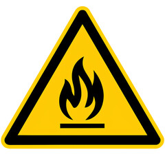 This warning sign indicates a fire hazard and alerts people to flammable materials.