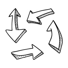 hand drawn arrows doodle arrow icon