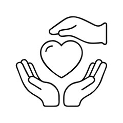 Obraz premium hands holding heart icon, hands holding heart vector illustration-simple illustration of hands holding heart, perfect for hands holding heart logos and icons