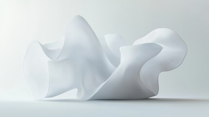 Abstract white sculpted form