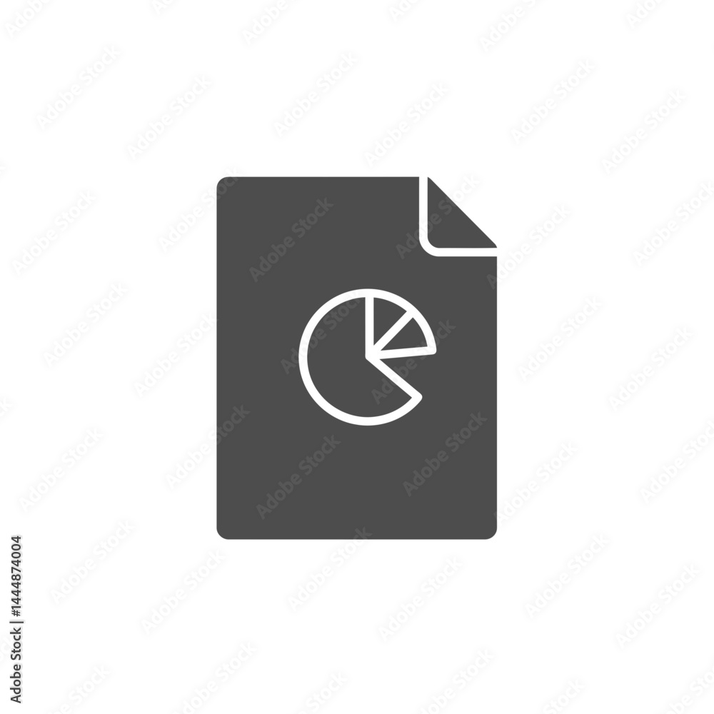 Poster business document icon: a concise visual representation of a business document, featuring a pie char