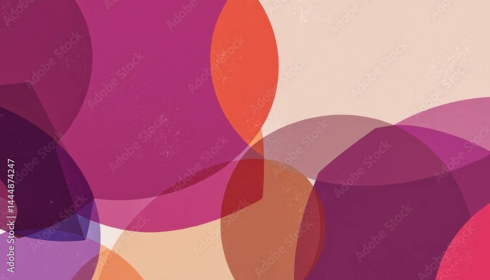 Poster colorful overlapping circles in abstract design.