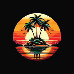 Tropical Beach at Sunset © Biswas