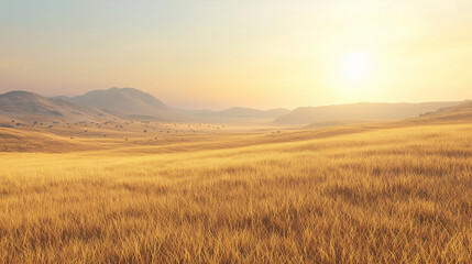 Obraz premium Scenic African plains with distant mountains
