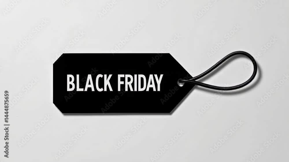 Aufkleber Multiple black friday sale tags are displayed on a white background, creating a visually appealing pattern associated with shopping and discounts