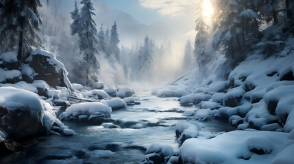 river in the mountains