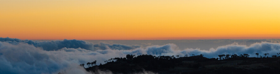 Beautiful Sunset Mountain View, Pico do Arieiro, Madeira Island.