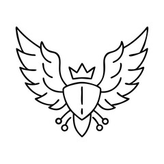 heraldic wings icon, heraldic wings vector illustration-simple illustration of heraldic wings, perfect for heraldic wings logos and icons